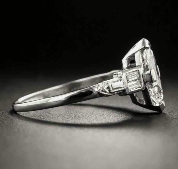Art Deco 2.04 Carat Marquise Diamond Classic Engagement Ring 925 Sterling Silver