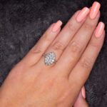 2.50 Ctw Bezel Marquise Cut Diamond Flower Halo Engagement Ring 14k Gold Over