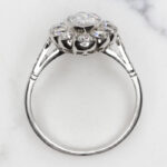 2.50 Ctw Bezel Marquise Cut Diamond Flower Halo Engagement Ring 14k Gold Over