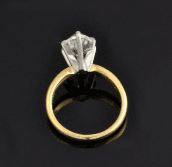 2.10 Carat Solitaire 6 Prong Marquise Cut Diamond Engagement Ring 14k Yellow Gold