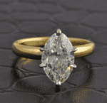 2.10 Carat Solitaire 6 Prong Marquise Cut Diamond Engagement Ring 14k Yellow Gold