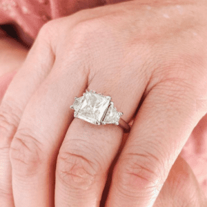 2.70 Ctw Radiant Cut Brilliant Diamond Engagement Ring Solid 14k White Gold