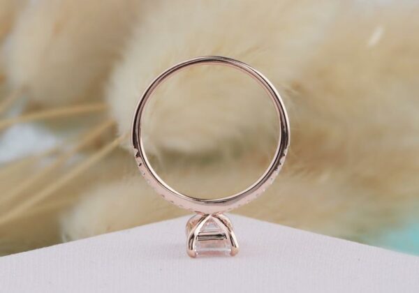 2.31 Ctw Emerald Cut Diamond Solitaire With Accents Engagement Ring 14k Rose Gold