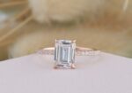2.31 Ctw Emerald Cut Diamond Solitaire With Accents Engagement Ring 14k Rose Gold