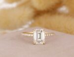 2.31 Ctw Emerald Cut Diamond Solitaire With Accents Engagement Ring 14k Rose Gold