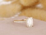 2.31 Ctw Emerald Cut Diamond Solitaire With Accents Engagement Ring 14k Rose Gold
