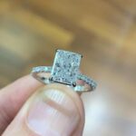 2.90 Ctw Radiant Cut White Diamond Solitaire Engagement Ring Real 14k White Gold