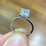 2.90 Ctw Radiant Cut White Diamond Solitaire Engagement Ring Real 14k White Gold