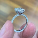 2.90 Ctw Radiant Cut White Diamond Solitaire Engagement Ring Real 14k White Gold