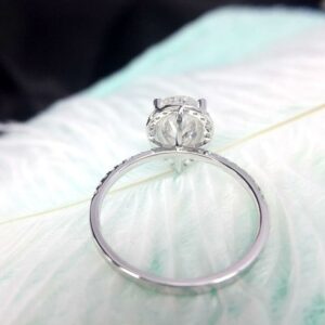 2.15 Ctw Pear Shape Diamond Halo Classic Engagement Ring 14k White Gold Plated