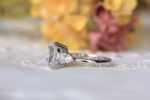 2.80 Ctw Cushion Cut & Side Pear Diamond 3Stone Engagement Ring 14K White Gold Plated