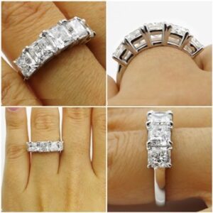 2.12 Ctw Solitaire 4-Stone Radiant Diamond Wedding Engagement Ring 14K White Gold Plated