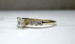 1.85 Ctw Solitaire 7-Stone Princess Diamond Engagement Ring 14K Yellow Gold Plated