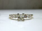 1.85 Ctw Solitaire 7-Stone Princess Diamond Engagement Ring 14K Yellow Gold Plated