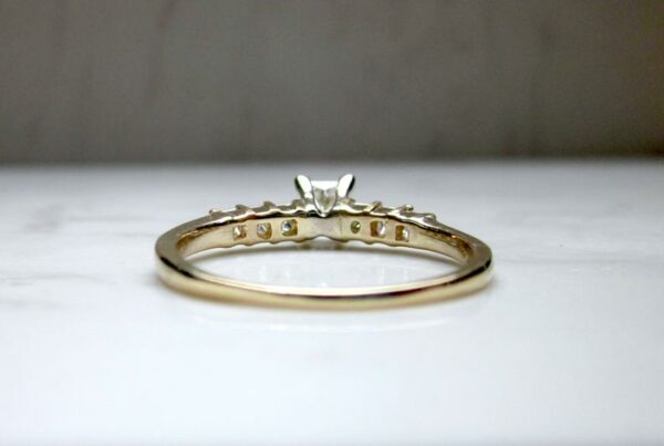 1.85 Ctw Solitaire 7-Stone Princess Diamond Engagement Ring 14K Yellow Gold Plated