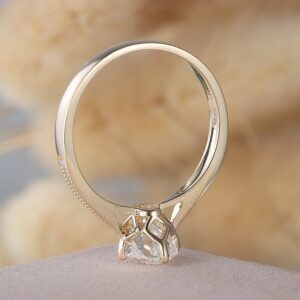 1.50 Ctw Brilliant Oval Diamond Simple Solitaire Engagement Ring Solid 14K Yellow Gold