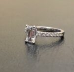 1.83Ctw Emerald Cut Diamond Solitaire With Accents Engagement Ring 10K White Gold