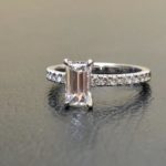 1.83Ctw Emerald Cut Diamond Solitaire With Accents Engagement Ring 10K White Gold