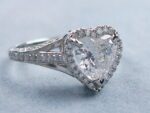 2.43 Ctw Heart Shape Diamond Triple Shank Engagement Ring Solid 10K White Gold