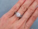 2.43 Ctw Heart Shape Diamond Triple Shank Engagement Ring Solid 10K White Gold