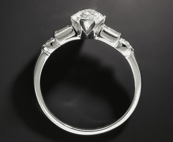 Vintage 2.35 Ctw Marquise Diamond V-Prong Solitaire Engagement Ring 14K Gold Plated