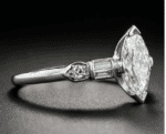 Vintage 2.35 Ctw Marquise Diamond V-Prong Solitaire Engagement Ring 14K Gold Plated