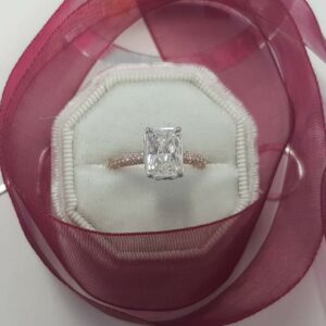 2.75 Ctw Radiant Cut Diamond With 3-Row Accents Engagement Ring Solid 10K Yellow Gold