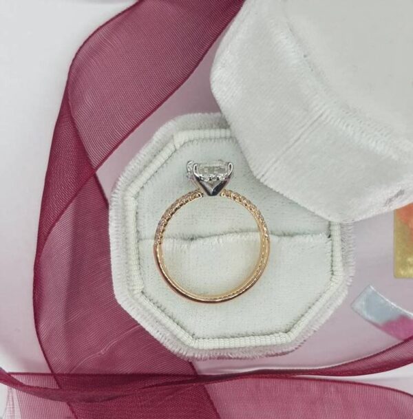 2.75 Ctw Radiant Cut Diamond With 3-Row Accents Engagement Ring Solid 10K Yellow Gold