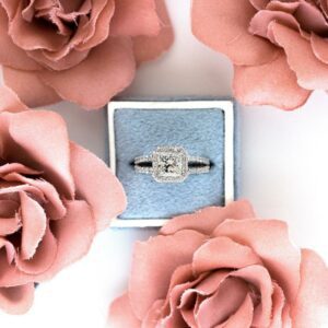 2.37 Ctw Forever Princess Diamond Split Shank Engagement Ring Solid 10k White Gold