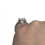2.37 Ctw Forever Princess Diamond Split Shank Engagement Ring Solid 10k White Gold