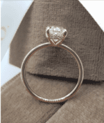 2.30 Ctw Solitaire Oval Diamond Hidden Halo Engagement Promise Ring Solid 10K Rose Gold