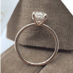 2.30 Ctw Solitaire Oval Diamond Hidden Halo Engagement Promise Ring Solid 10K Rose Gold