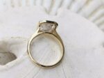 2.50 Ctw Radiant White Diamond Bezel Engagement Promise Ring Solid 14K Yellow Gold plated