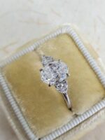 3 Stone 2.62 Ctw Oval Cut & Side Heart Shape Diamond Engagement Ring 14k White Gold