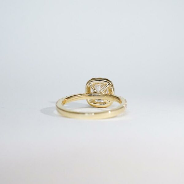 2.34 Ctw Unique Cushion Cut Brilliant Diamond Halo Engagement Ring 14k Yellow Gold Plated
