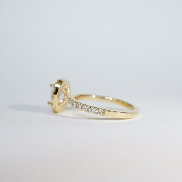 2.34 Ctw Unique Cushion Cut Brilliant Diamond Halo Engagement Ring 14k Yellow Gold Plated