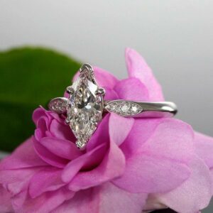 2.27 Ctw Marquise Cut Brilliant Diamond Fancy Engagement Ring 925 Sterling Silver