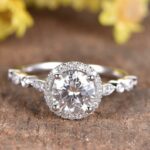 Art Deco 2.36 Ctw Round Diamond Halo Accents Best Engagement Ring 925 Silver