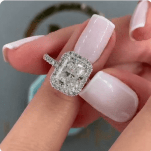 3.00 Ctw Radiant Cut Diamond Classic Engagement Ring Solid 14k White Gold