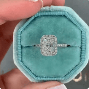 3.00 Ctw Radiant Cut Diamond Classic Engagement Ring Solid 14k White Gold