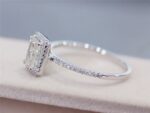 2.48 Ctw White Radiant Diamond Halo With Accents Engagement Ring 10k White Gold