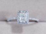 2.48 Ctw White Radiant Diamond Halo With Accents Engagement Ring 10k White Gold