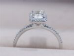 2.48 Ctw White Radiant Diamond Halo With Accents Engagement Ring 10k White Gold
