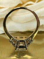 2.52 Ctw Emerald Cut White Diamond Side Stone Engagement Ring 14k Yellow Gold