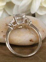 2.52 Ctw Emerald Cut White Diamond Side Stone Engagement Ring 14k Yellow Gold
