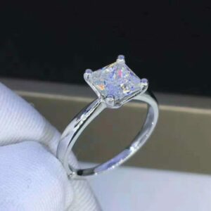 2.00 Ct Forever Princess Cut Diamond Solitaire Engagement Ring 14k White Gold