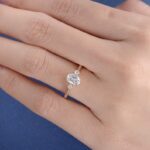 2.48Ctw Oval Cut & Round Cut Brilliant Diamond 3 Stone Engagement Ring 14k Rose Gold Over