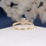 2.48Ctw Oval Cut & Round Cut Brilliant Diamond 3 Stone Engagement Ring 14k Rose Gold Over
