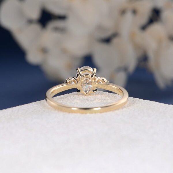 2.48Ctw Oval Cut & Round Cut Brilliant Diamond 3 Stone Engagement Ring 14k Rose Gold Over