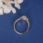 2.48Ctw Oval Cut & Round Cut Brilliant Diamond 3 Stone Engagement Ring 14k Rose Gold Over